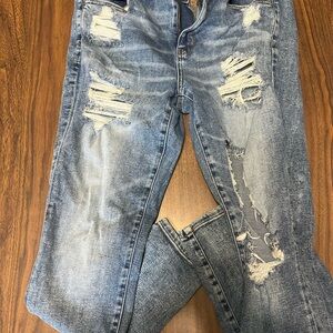 Distressed AE Blue Jeans